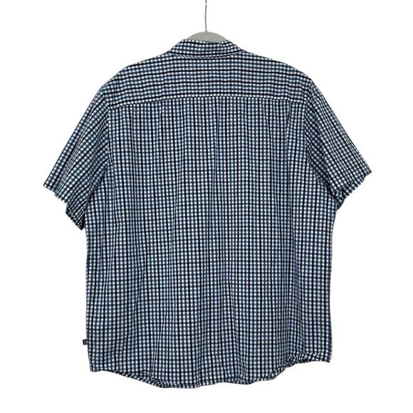 GAP Mens Blue Plaid Short Sleeve Button Down Shirt - Picture 5 of 7